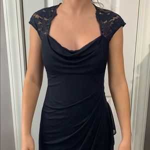 Navy Blue Knee Length Dress